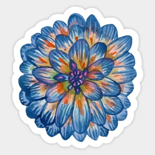 Blue dahlia flower Sticker